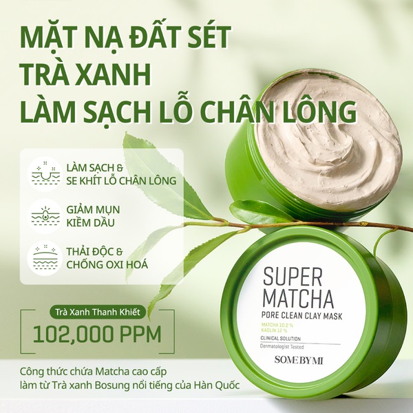 Mặt Nạ Đất Sét Some By Mi Super Matcha Pore Clean Clay Mask